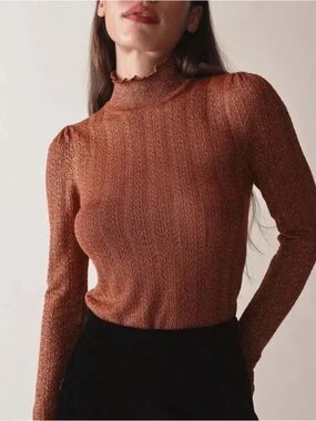 Doen Minou Sweater Turtleneck in Persimmon Small